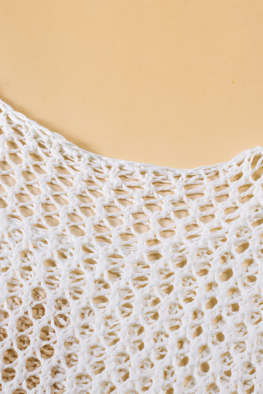 White Star Graphic Crochet Knitted Sweater Top