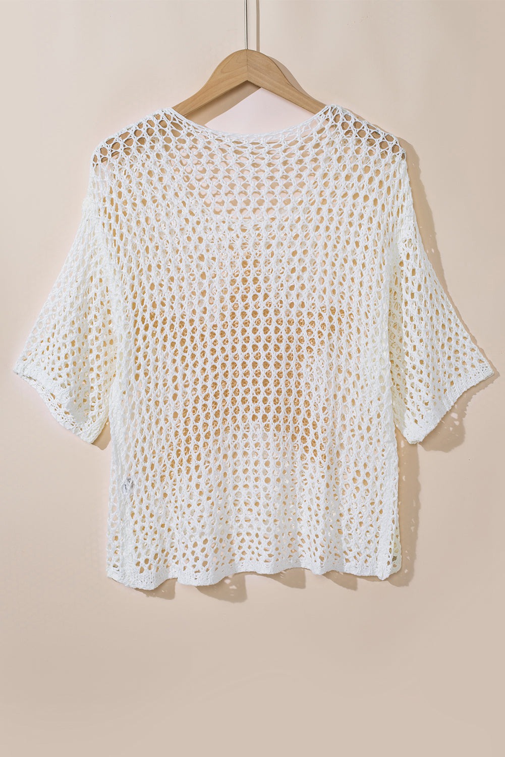 White Star Graphic Crochet Knitted Sweater Top