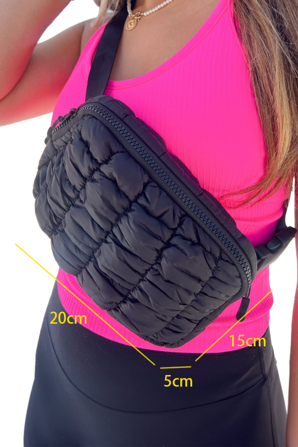 White Quilted Puffer Belt Bag Fanny Pack