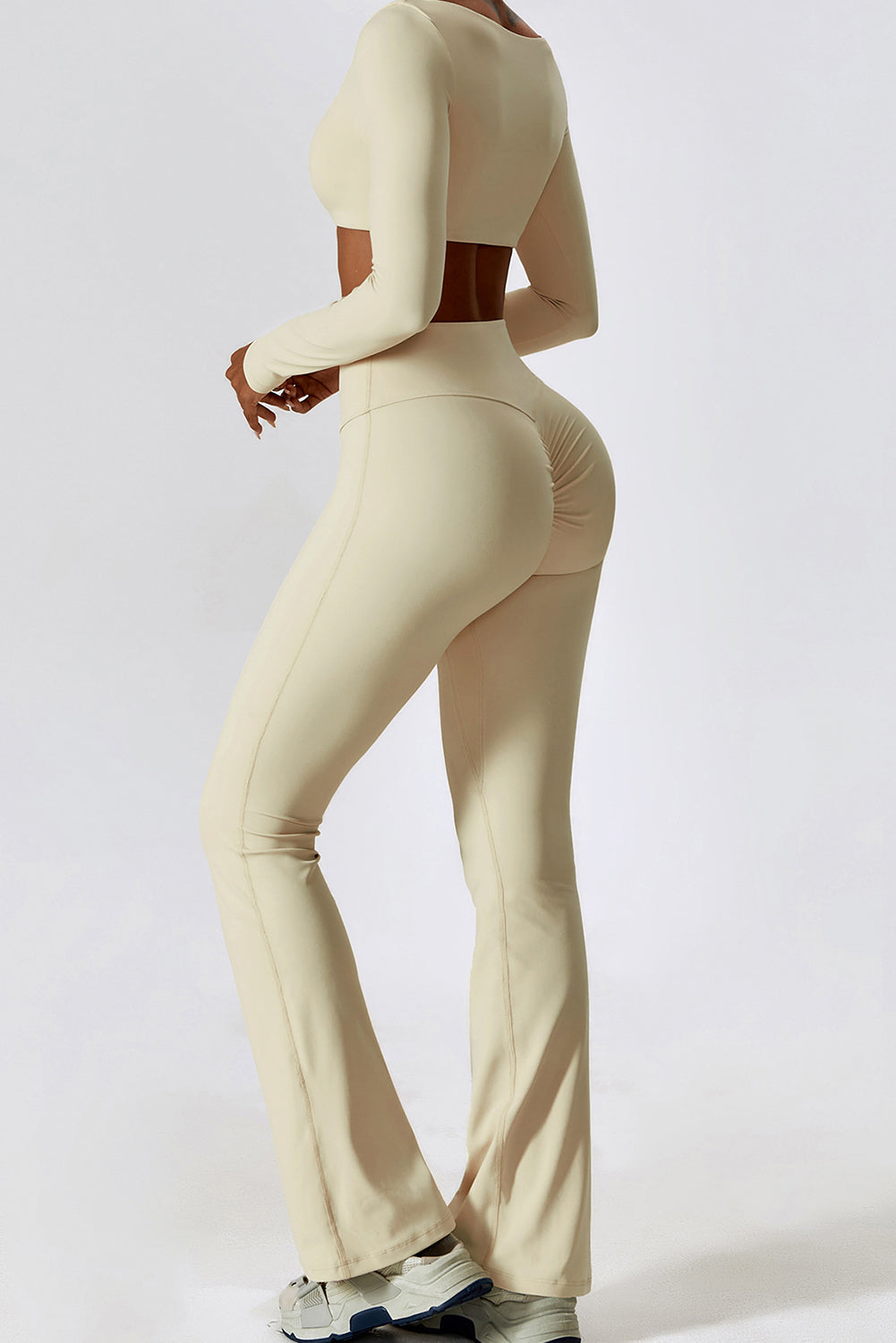 Apricot Square Neck Cropped Active Top & Pants Set