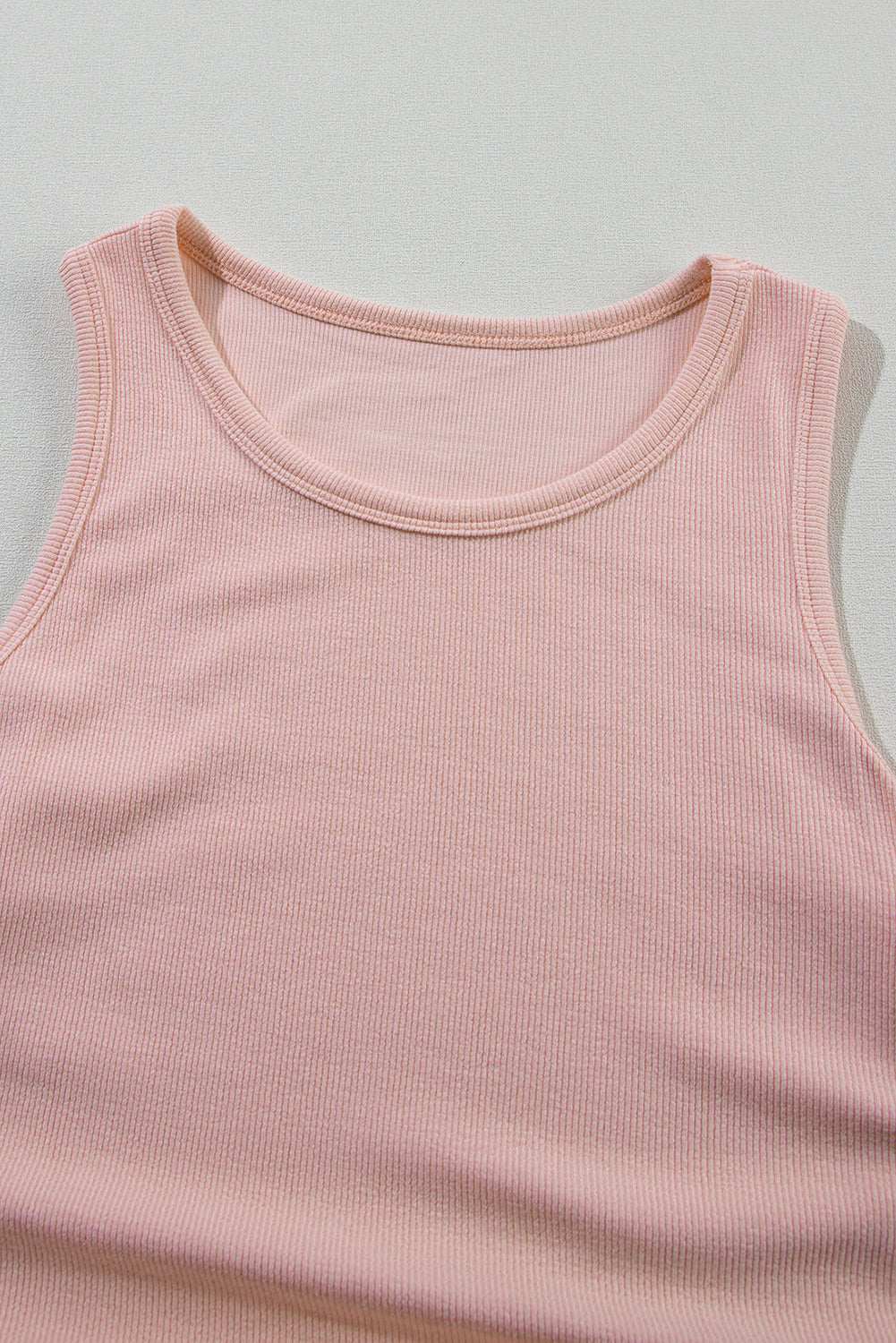 Apricot Plain Ruched Side Slim Tank Top